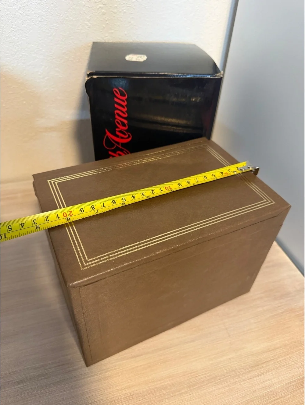 Vintage Saks Fifth Avenue Brown Photo Album ‘Leather Library’ Set with Box